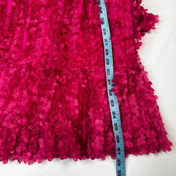 Anthropologie The Somerset Mini Dress Floral Applique Edition Hot Pink Large - Picture 9 of 15